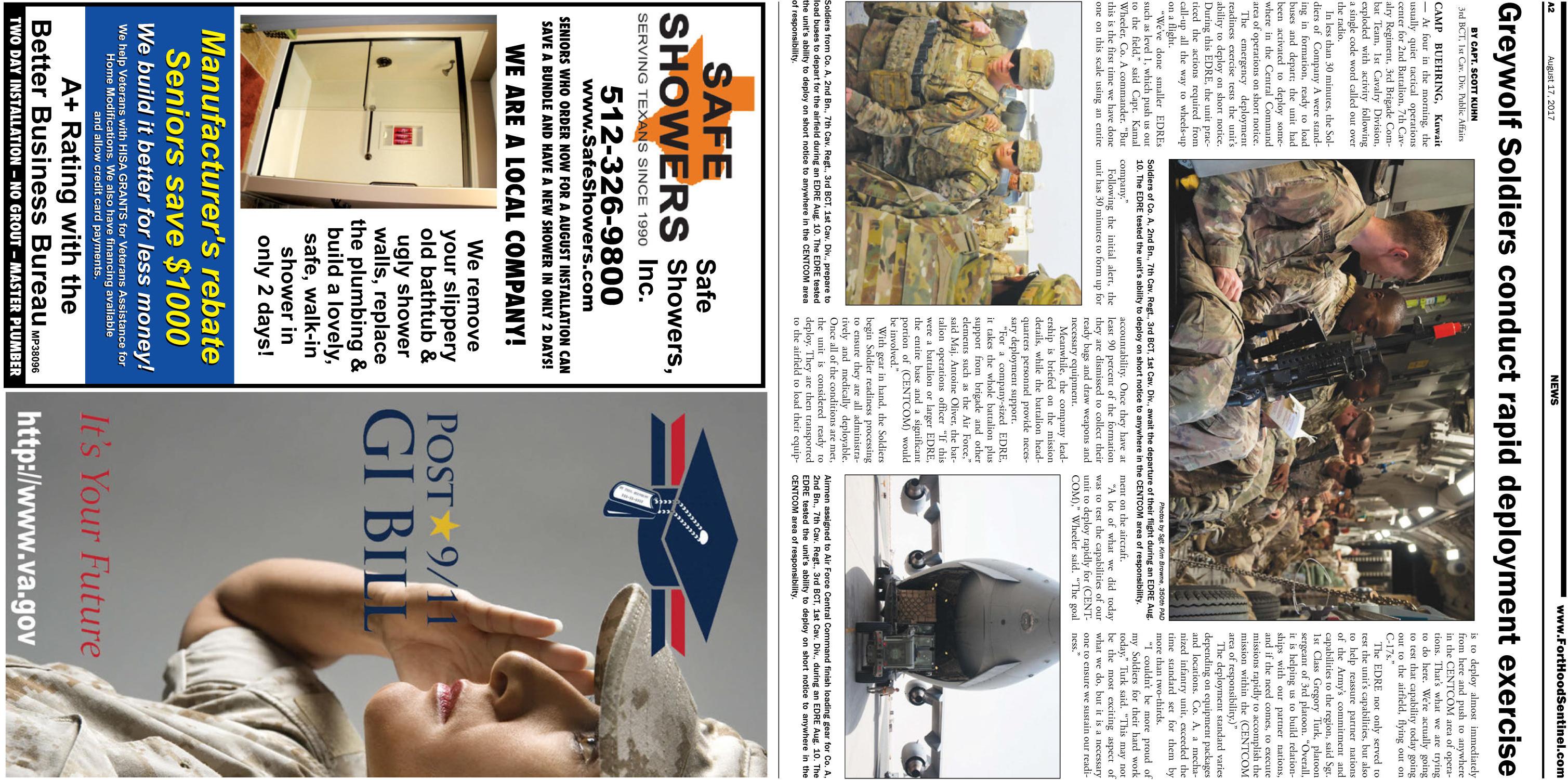 Fort Hood Sentinel (Fort Hood, Tex.), Vol. 75, No. 33, Ed. 1 Thursday, August 17, 2017
                                                
                                                    [Sequence #]: 2 of 23
                                                