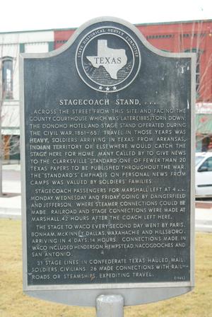 Primary view of object titled '[Stagecoach Stand Plaque]'.