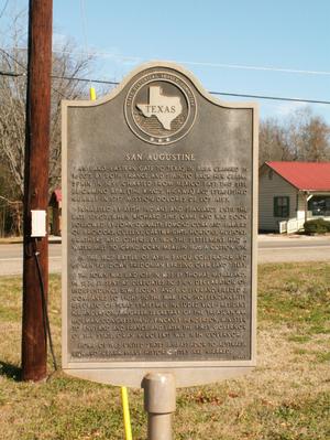 [Plaque in San Augustine]