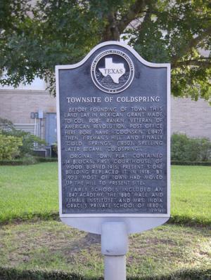 [Plaque About Coldspring]