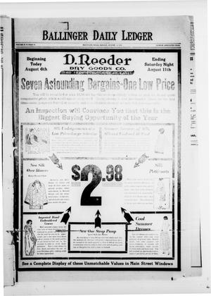 Ballinger Daily Ledger (Ballinger, Tex.), Vol. 18, No. 98, Ed. 1 Monday, August 6, 1923