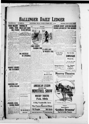 Ballinger Daily Ledger (Ballinger, Tex.), Vol. 17, No. 257, Ed. 1 Tuesday, February 6, 1923