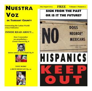 Nuestra Voz De Tarrant County (Fort Worth, Tex.), Vol. 1, No. 1, Ed. 1, July/August 2013