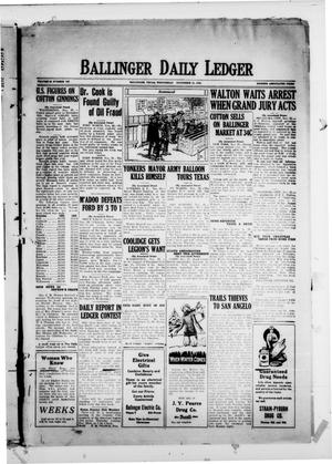 Ballinger Daily Ledger (Ballinger, Tex.), Vol. 18, No. 192, Ed. 1 Wednesday, November 21, 1923