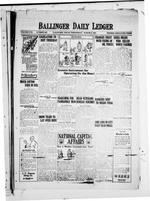 Ballinger Daily Ledger (Ballinger, Tex.), Vol. 17, No. 288, Ed. 1 Wednesday, March 14, 1923
