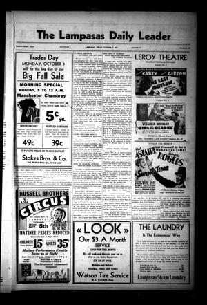 The Lampasas Daily Leader (Lampasas, Tex.), Vol. 33, No. 181, Ed. 1 Saturday, October 3, 1936