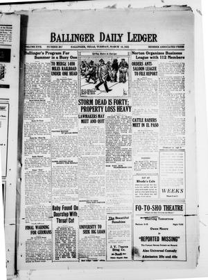 Ballinger Daily Ledger (Ballinger, Tex.), Vol. 17, No. 287, Ed. 1 Tuesday, March 13, 1923