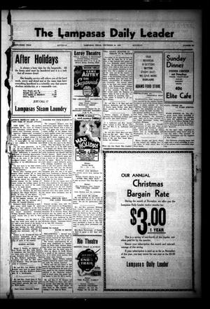 Primary view of object titled 'The Lampasas Daily Leader (Lampasas, Tex.), Vol. 33, No. 250, Ed. 1 Saturday, December 26, 1936'.