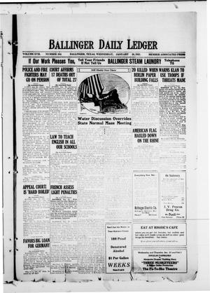 Ballinger Daily Ledger (Ballinger, Tex.), Vol. 17, No. 246, Ed. 1 Wednesday, January 24, 1923