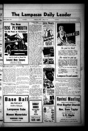 The Lampasas Daily Leader (Lampasas, Tex.), Vol. 33, No. 37, Ed. 1 Saturday, April 18, 1936