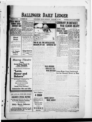 Ballinger Daily Ledger (Ballinger, Tex.), Vol. 17, No. 238, Ed. 1 Monday, January 15, 1923
