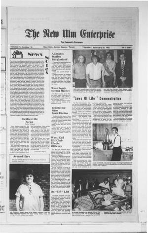 The New Ulm Enterprise (New Ulm, Tex.), Vol. 75, No. 18, Ed. 1 Thursday, February 28, 1985