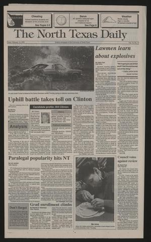 Primary view of object titled 'The North Texas Daily (Denton, Tex.), Vol. 74, No. 74, Ed. 1 Friday, February 14, 1992'.