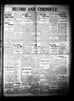 Record and Chronicle. (Denton, Tex.), Vol. 27, No. 9, Ed. 1 Thursday, October 8, 1908