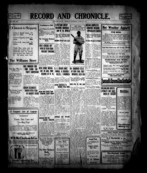 Record and Chronicle. (Denton, Tex.), Vol. 13, No. 263, Ed. 1 Monday, June 16, 1913