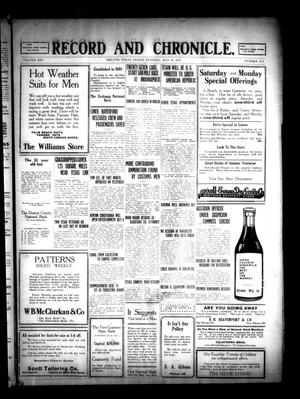 Record and Chronicle. (Denton, Tex.), Vol. 13, No. 249, Ed. 1 Friday, May 30, 1913