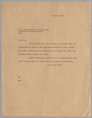 Primary view of object titled '[Letter from A. H. Blackshear, Jr., to R. Lee Kempner, July 24, 1933]'.