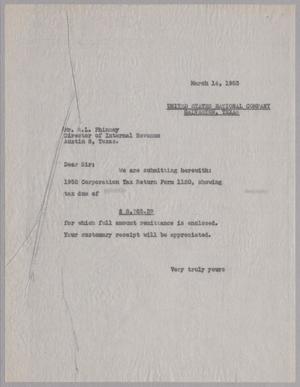 [Letter to R. L. Phinney, March 14, 1953]