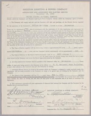 Houston Lighting & Power Company Application and Agreement for Electric Service [Copy]