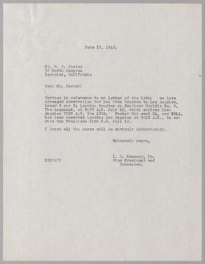 [Letter from I. H. Kempner, Jr. to P. B. Caster, June 17, 1946]