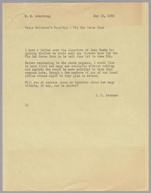 [Letter from I. H. Kempner to R. M. Armstrong, May 19, 1965]
