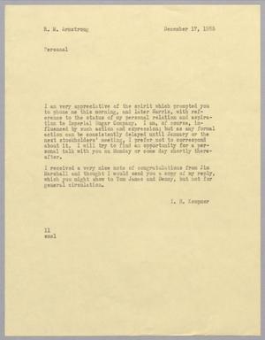 [Letter from I. H. Kempner to R. M. Armstrong, December 17, 1965]