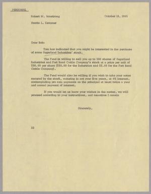 [Letter from H. L. Kempner to R. M. Armstrong, October 13, 1965]