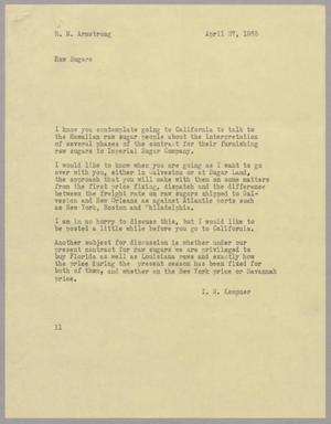 Primary view of object titled '[Letter from I. H. Kempner to R. M. Armstrong, April 27, 1965]'.