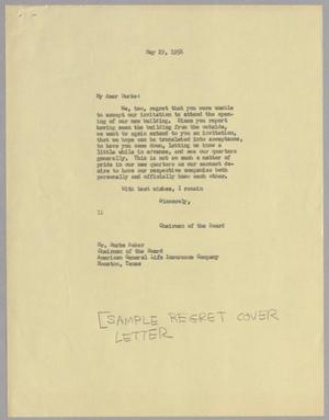 [Letter from I. H. Kempner to Burke Baker, May 29, 1956]