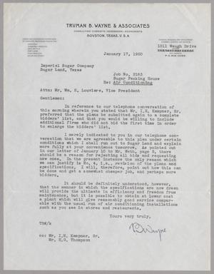 [Letter from Truman B. Wayne to W. H. Louviere, January 17, 1950]