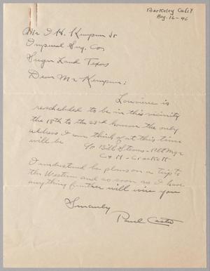 Primary view of object titled '[Letter from Paul B. Caster to I. H. Kempner, Jr., August 16, 1946]'.