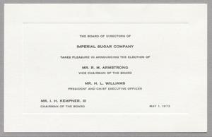 Primary view of object titled '[Imperial Sugar Company Election Announcement, May 1, 1973, #2]'.