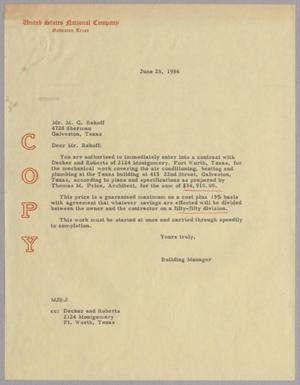 [Letter to M. G. Rekoff, June 25, 1956]