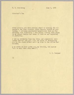 [Letter from I. H. Kempner to R. M. Armstrong, June 9, 1965]