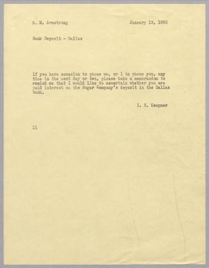 Primary view of object titled '[Letter from I. H. Kempner to R. M. Armstrong, January 13, 1965]'.