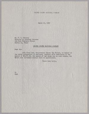 [Letter from R. I. Mehan to R. L. Phinney, March 15, 1955]
