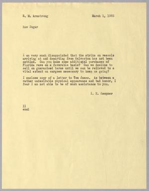 [Letter from I. H. Kempner to R. M. Armstrong, March 1, 1965]