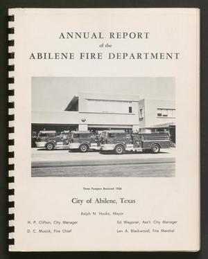 Abilene Fire Department Annual Report: 1966