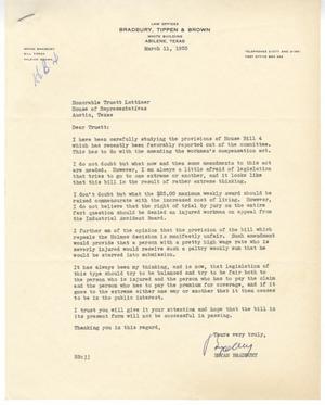 [Letter from Bryan Bradbury to Truett Latimer, March 11, 1955]