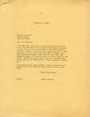 [Letter from Truett Latimer to M. C. Bessire, February 9, 1955]