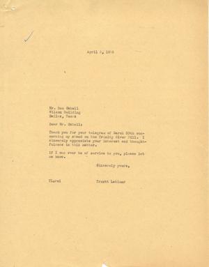 [Letter from Truett Latimer to Ben Cabell, April 5, 1955]