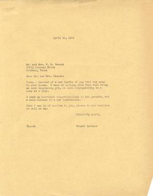 [Letter from Truett Latimer to Mr. and Mrs. R. K. Branch, April 14, 1955]