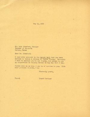 [Letter from Truett Latimer to Onis Crawford, May 11, 1955]