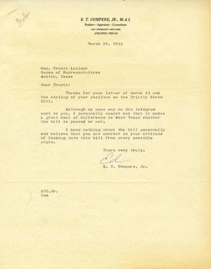 [Letter from E. T. Compere, Jr. to Truett Latimer, March 24, 1955]