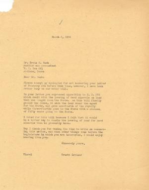 [Letter from Truett Latimer to Erwin H. Buch, March 3, 1955]