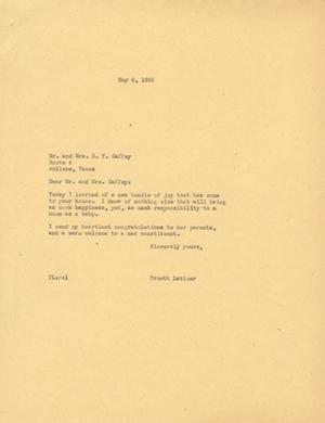 [Letter from Truett Latimer to Mr. and Mrs. H. T. Caffey, May 4, 1955]