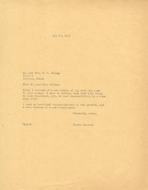 [Letter from Truett Latimer to Mr. and Mrs. W. P. Bailey, May 30, 1955]