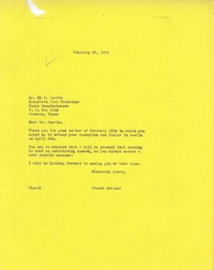 [Letter from Truett Latimer to Ed C. Burris, February 28, 1955]