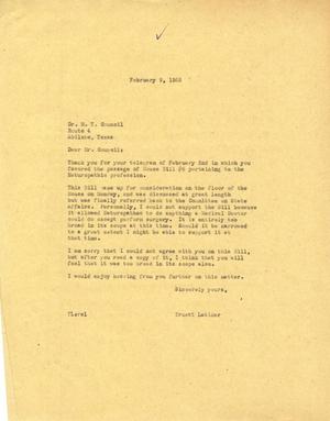 [Letter from Truett Latimer to M. T. Council, February 9, 1955]