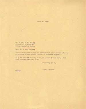 [Letter from Truett Latimer to Mr. and Mrs. J. W. Bailey, March 29, 1955]